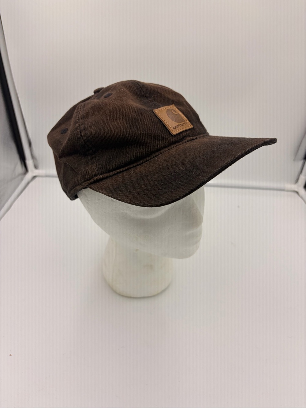 Carhartt Hat Cap Mens Strapback Brown Duck Canvas Patch Logo Workwear Hiking